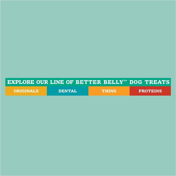 Show full view: Better Belly Fresh Breath Dental Spearmint Flavor Highly Digestible Rawhide Dog Treat Chew Rolls, Large, 4 count slide 7 of 10