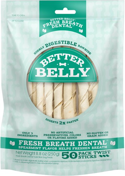 Better Belly Highly Digestible Rawhide Small Roll Chews Treat Your Dog to a Chew with NO Artificial Colors or Flavors　並行輸入品 Better Better Belly Rawhide Chews - Highly Digestible Dog Treats