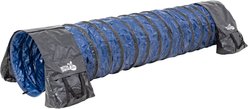 Better Sporting Dogs Heavy Duty PVC Agility Tunnel with Sandbags Dog Training Equipment, Blue, 10-ft