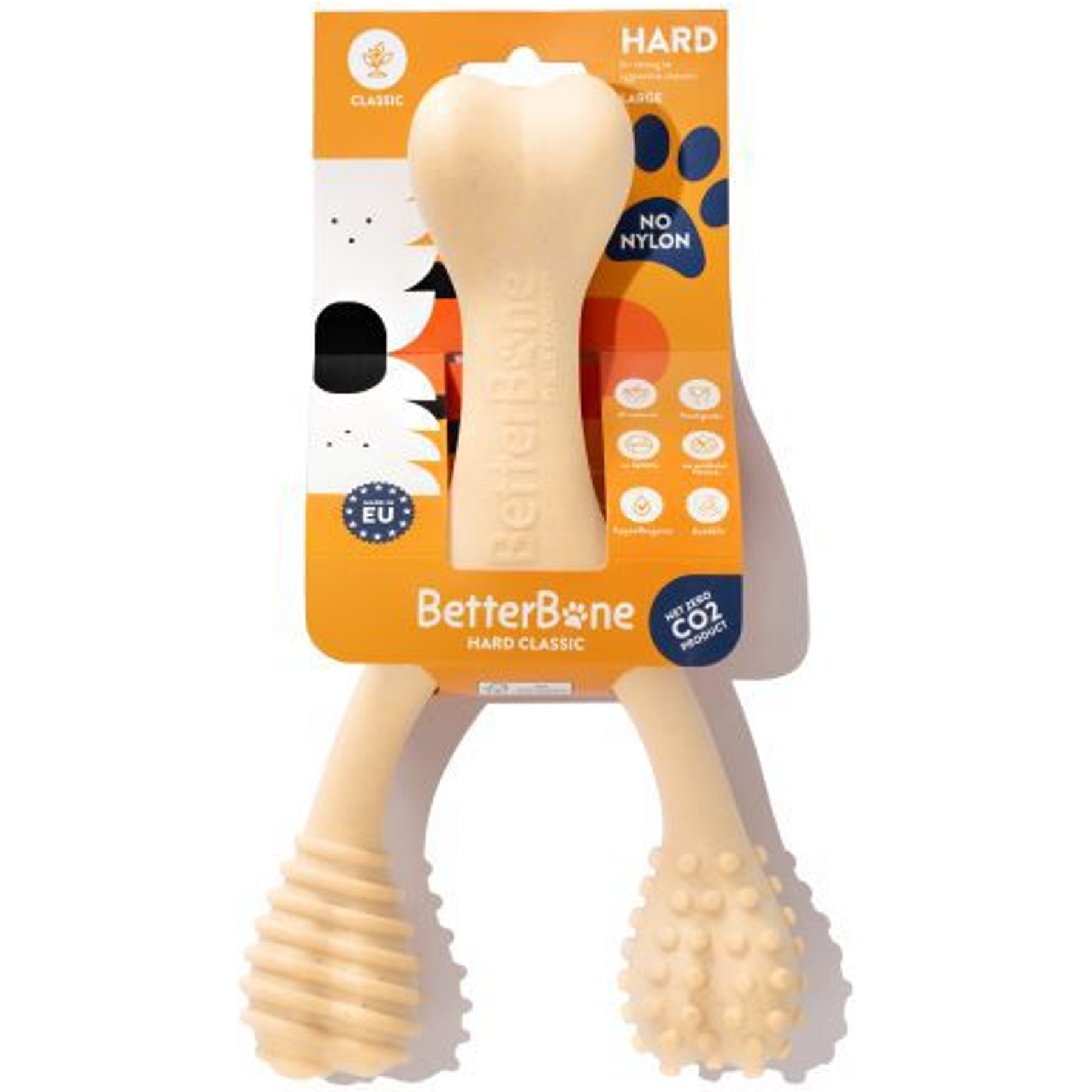 BetterBone Classic Hypoallergenic Dog Toy, Natural, Large