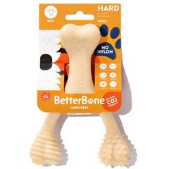 BetterBone Hard Beef Dog Toy, Natural, Small