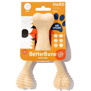 BetterBone Hard Beef Dog Toy, Natural, Small
