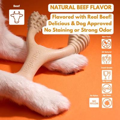 Show full view: BetterBone Hard Beef Dog Toy, Natural, Small slide 5 of 10