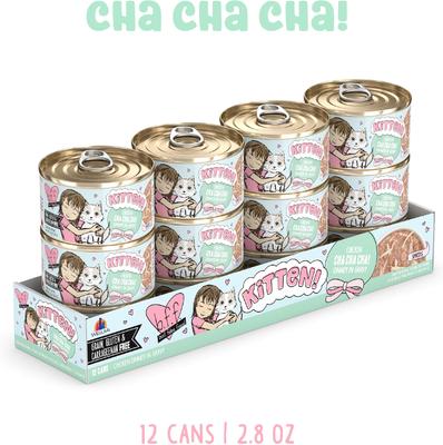 Show full view: BFF Kitten Cha Cha Cha Wet Cat Food, 2.8-oz can, case of 12 slide 3 of 13