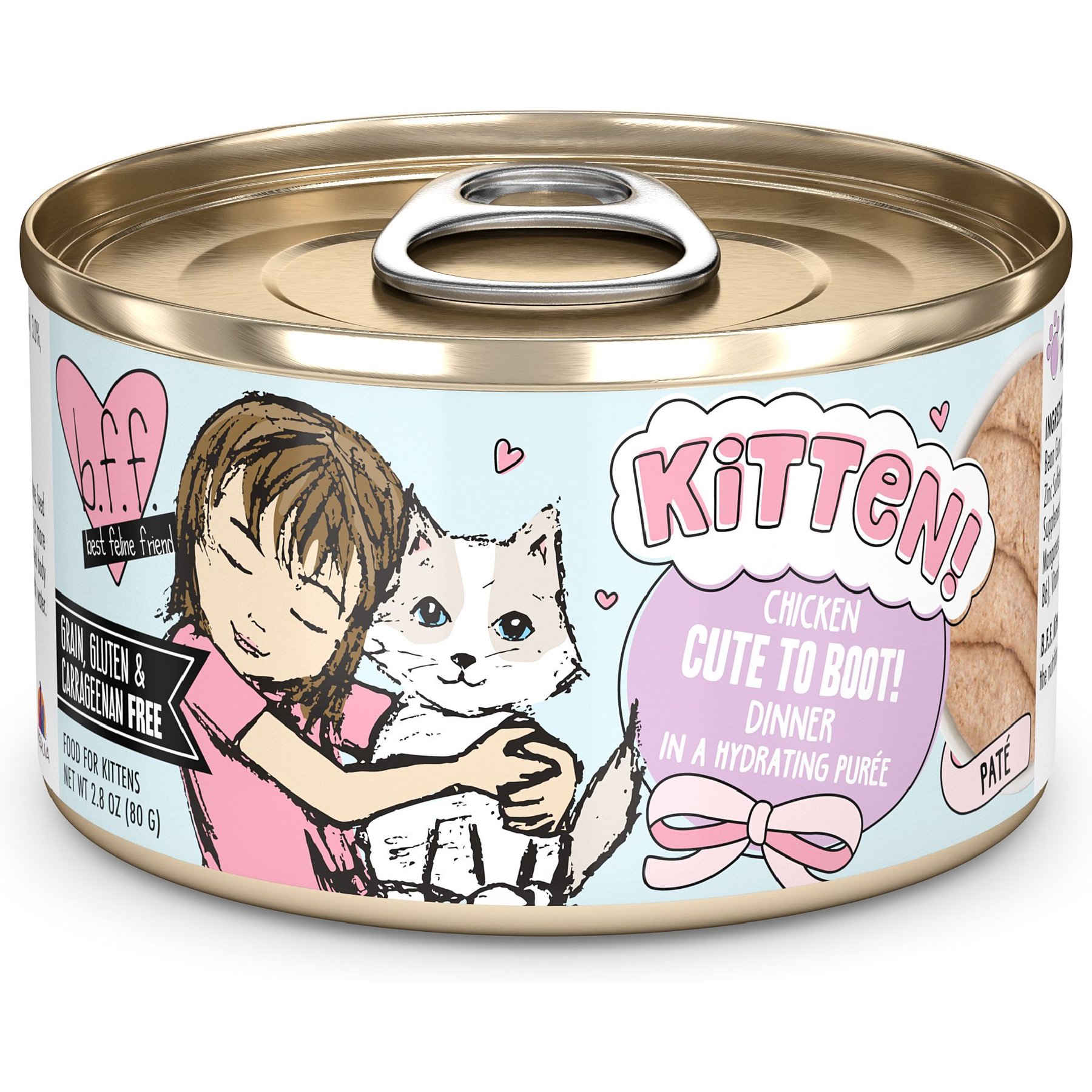 BFF Kitten Cute to Boot Wet Cat Food, 2.8-oz can, case of 12