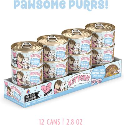 Show full view: BFF Kitten Pawsome Purrs Wet Cat Food, 2.8-oz can, case of 12 slide 3 of 13