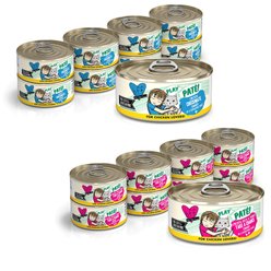 BFF Play Pate Lovers Chicken, Duck & Turkey Take a Chance + Play Pate Lovers Chicken Checkmate Wet Cat Food, 5.5-oz can, 16 count