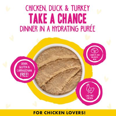 Show full view: BFF Play Pate Lovers Chicken, Duck & Turkey Take a Chance + Play Pate Lovers Chicken & Turkey Topsy Turvy Wet Cat Food slide 5 of 9