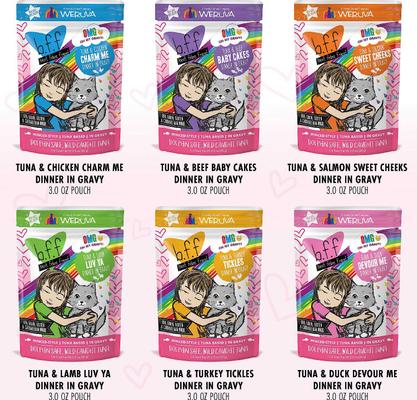 Show full view: BFF Rainbow A Gogo Variety Pack Wet Cat Food Pouches, 3-oz, case of 12, 3-oz pouch, bundle of 24  slide 5 of 10