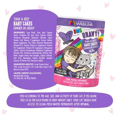 Show full view: BFF Tuna & Beef Baby Cakes Dinner in Gravy + Tuna & Chicken Charm Me Dinner in Gravy Wet Cat Food Pouches slide 5 of 9