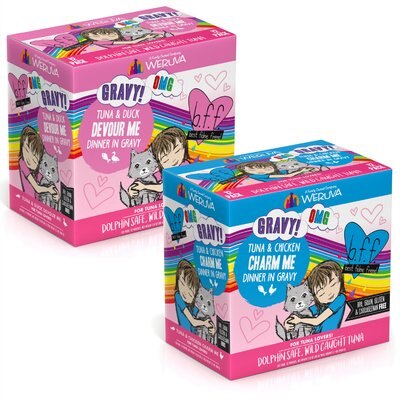 BFF BFF Tuna & Chicken Charm Me Dinner in Gravy + Tuna & Duck Devour Me Dinner in Gravy Wet Cat Food Pouches