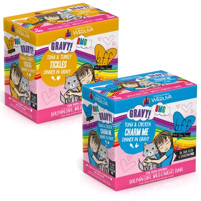 BFF BFF Tuna & Chicken Charm Me Dinner in Gravy + Tuna & Turkey Tickles Dinner in Gravy Wet Cat Food Pouches