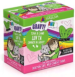 BFF Tuna & Lamb Luv Ya Dinner in Gravy + Tuna & Duck Devour Me Dinner in Gravy Wet Cat Food Pouches slide 2 of 9