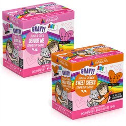 BFF Tuna & Salmon Sweet Cheeks Dinner in Gravy + Tuna & Duck Devour Me Dinner in Gravy Wet Cat Food Pouches