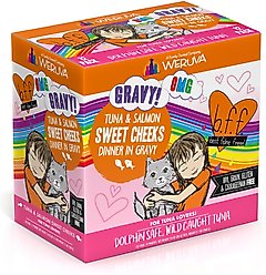 BFF Tuna & Salmon Sweet Cheeks Dinner in Gravy + Tuna & Lamb Luv Ya Dinner in Gravy Wet Cat Food Pouches slide 2 of 9