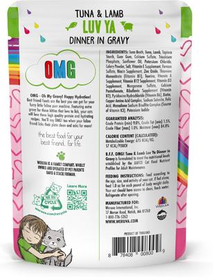 Show full view: BFF Tuna & Salmon Sweet Cheeks Dinner in Gravy + Tuna & Lamb Luv Ya Dinner in Gravy Wet Cat Food Pouches slide 8 of 9