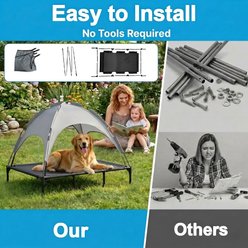 BFPETHOME Elevated with Canopy Outdoor Dog Bed, Gray, 51 x 31 x 8-in slide 2 of 9