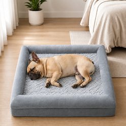 BFPETHOME Orthopedic Bolster Dog Bed, Gray, 29 x 19 x 6-in