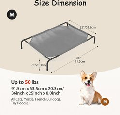 BFPETHOME Portable Raised Outdoor Dog Bed, Gray, 54 x 34 x 7.3-in slide 2 of 9