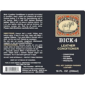 Bickmore Bick-4 Leather Conditioner, 16-fl oz bottle
