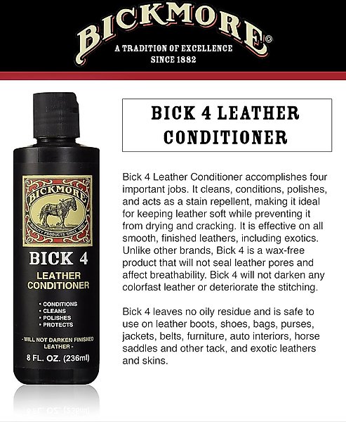 Show full view: Bickmore Bick-4 Leather Conditioner, 8-fl oz bottle slide 4 of 8