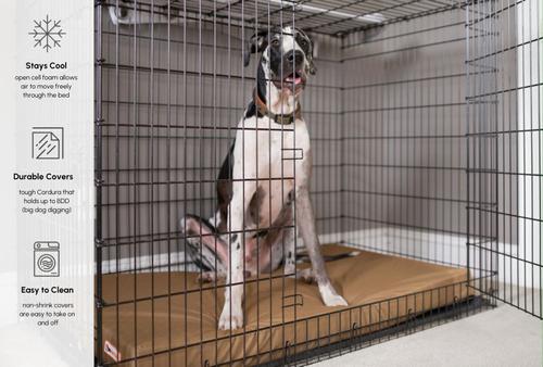 Show full view: Big Barker 4" Orthopedic Sleek Dog Crate Pad, Tan, Small slide 4 of 9