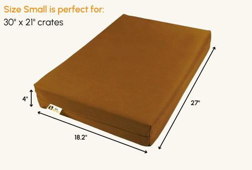 Show full view: Big Barker 4" Orthopedic Sleek Dog Crate Pad, Tan, Small slide 3 of 9