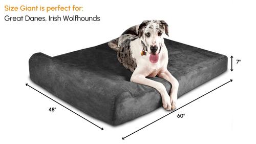 Show full view: Big Barker 7" Headrest Orthopedic Pillow Dog Bed with Removable Cover, Charcoal Gray, Giant slide 2 of 13