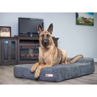 Big Barker 7" Headrest Orthopedic Pillow Dog Bed with Removable Cover, Charcoal Gray, Large slide 3 of 9
