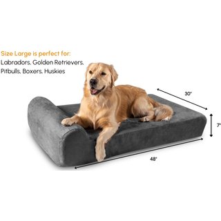 Big Barker 7" Headrest Orthopedic Pillow Dog Bed with Removable Cover, Charcoal Gray, Large slide 2 of 9