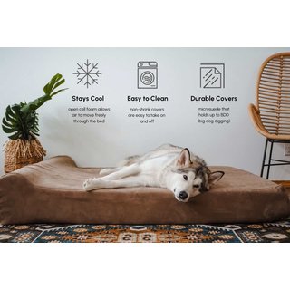 Big Barker 7" Headrest Orthopedic Pillow Dog Bed with Removable Cover, Charcoal Gray, Large slide 5 of 9