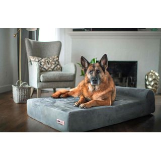 Big Barker 7" Headrest Orthopedic Pillow Dog Bed with Removable Cover, Charcoal Gray, Large slide 4 of 9