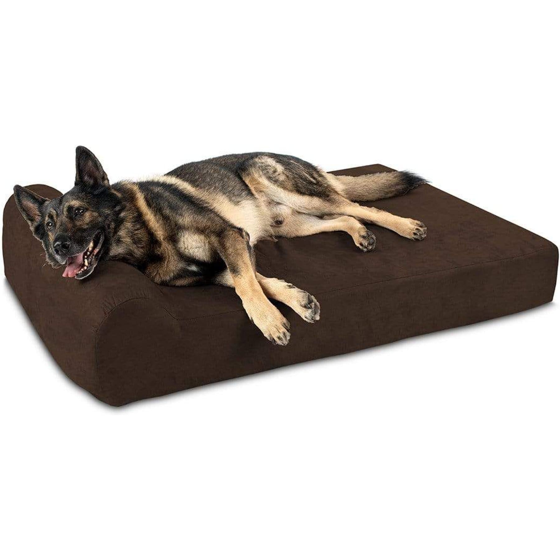 Big Barker Headrest Pillow-Top Orthopedic Dog Bed, Chocolate, X-Large