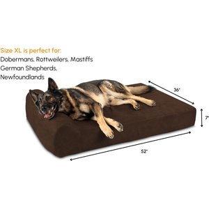 Big Barker 7" Headrest Orthopedic Pillow Dog Bed with Removable Cover, Chocolate, Extra Large