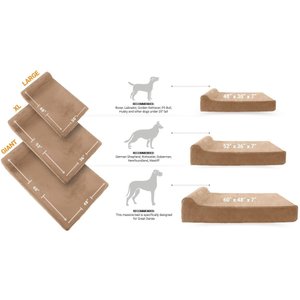 Big Barker 7" Headrest Orthopedic Pillow Dog Bed with Removable Cover, Chocolate, Extra Large