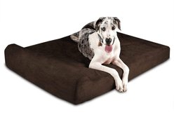 Big Barker 7" Headrest Orthopedic Pillow Dog Bed with Removable Cover, Chocolate, Giant