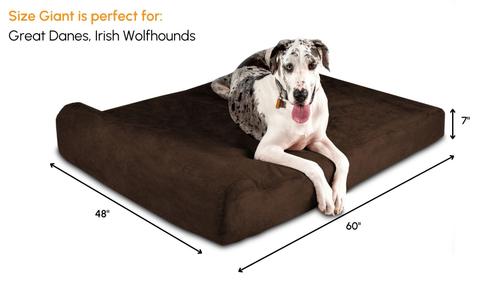 Show full view: Big Barker 7" Headrest Orthopedic Pillow Dog Bed with Removable Cover, Chocolate, Giant slide 2 of 13