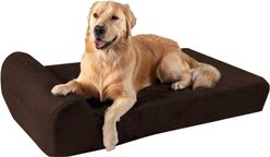 Big Barker 7" Headrest Orthopedic Pillow Dog Bed with Removable Cover, Chocolate, Large