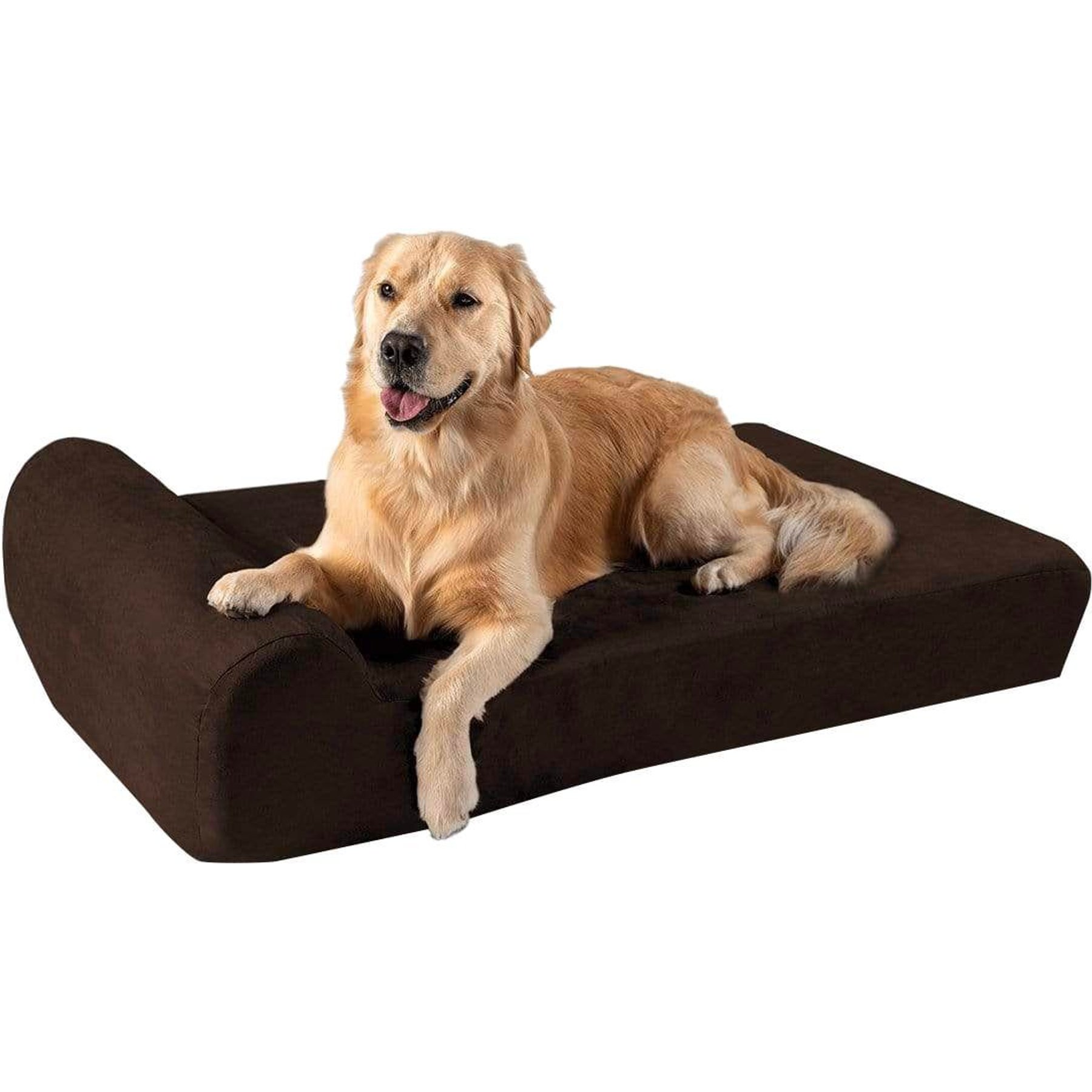 Big Barker Headrest Pillow-Top Orthopedic Dog Bed, Chocolate, Large