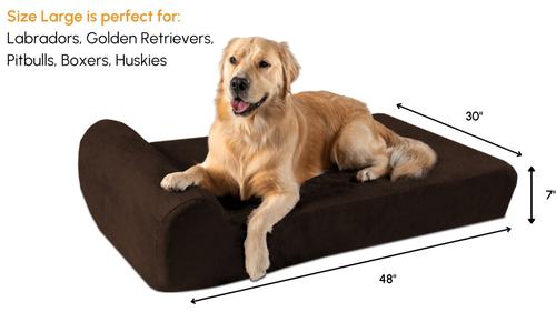 Show full view: Big Barker 7" Headrest Orthopedic Pillow Dog Bed with Removable Cover, Chocolate, Large slide 2 of 13