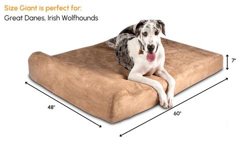 Show full view: Big Barker 7" Headrest Orthopedic Pillow Dog Bed with Removable Cover, Khaki, Giant slide 2 of 13