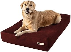 Big Barker 7" Sleek Orthopedic Pillow Dog Bed with Removable Cover, Burgundy, Large