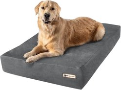 Big Barker 7" Sleek Orthopedic Pillow Dog Bed with Removable Cover, Charcoal Gray, Large