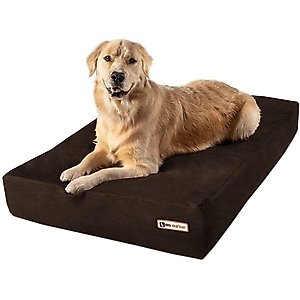 Big Barker 7" Sleek Orthopedic Pillow Dog Bed with Removable Cover, Chocolate, Large