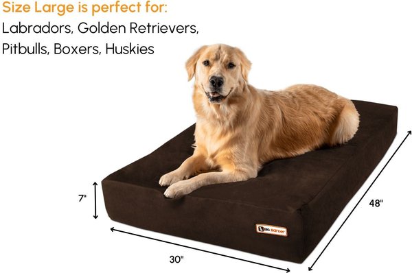 Show full view: Big Barker 7" Sleek Orthopedic Pillow Dog Bed with Removable Cover, Chocolate, Large slide 2 of 11