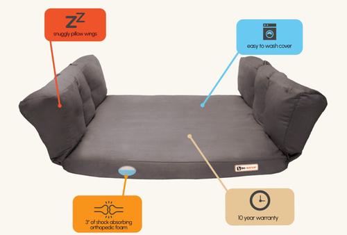 Show full view: Big Barker Backseat Barker Orthopedic Pillow Dog Bed, Gray, Large slide 4 of 7