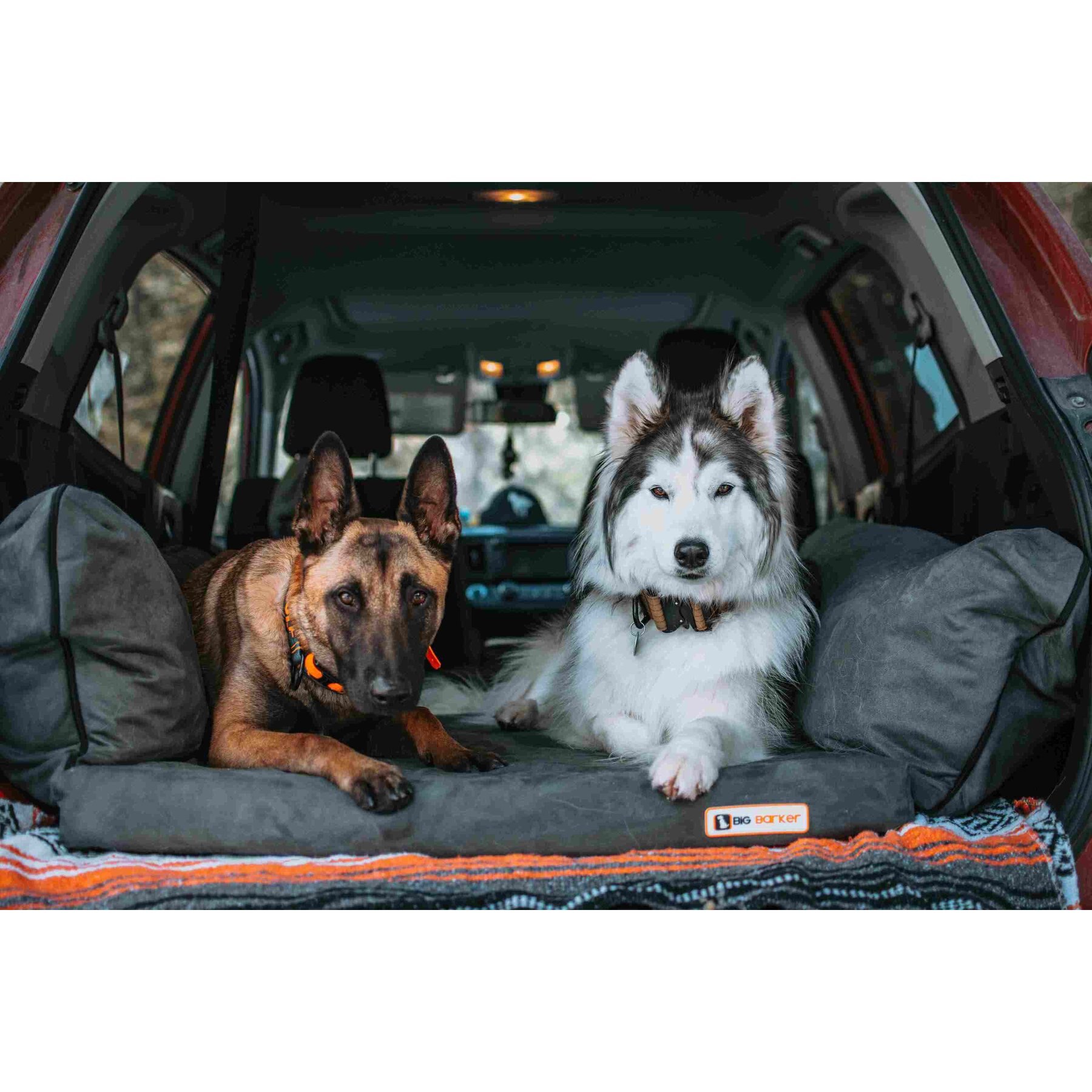 Big Barker Backseat Barker Orthopedic Pillow Dog Bed, Gray, X-Large