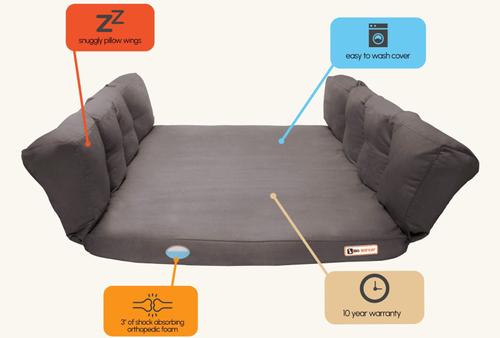 Show full view: Big Barker Backseat Barker Orthopedic Pillow Dog Bed, Gray, X-Large slide 4 of 7