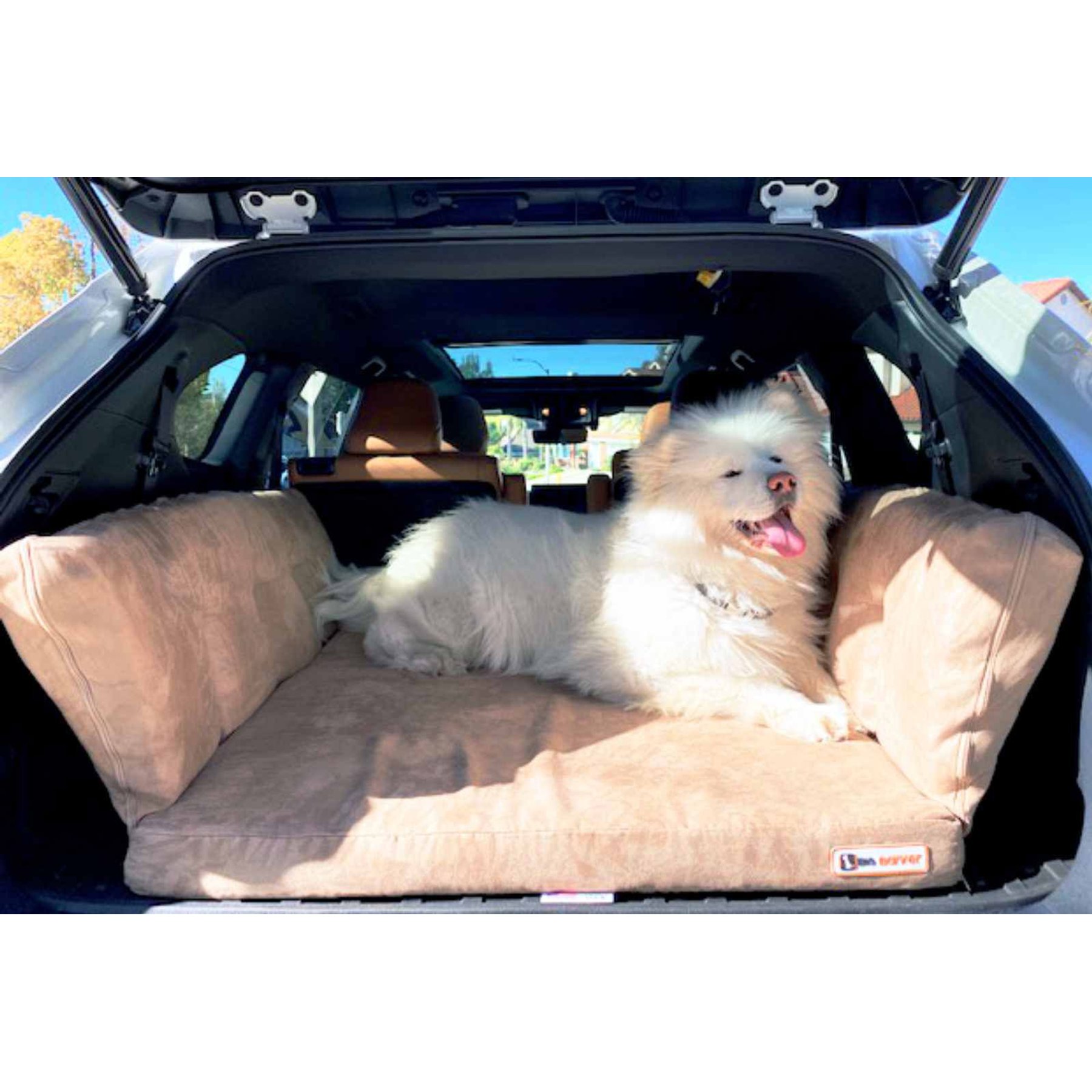 Big Barker Backseat Barker Orthopedic Pillow Dog Bed, Khaki, Large