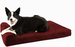 Big Barker Jr. Pillow Top with Headrest Orthopedic Dog Bed, Burgundy, Large